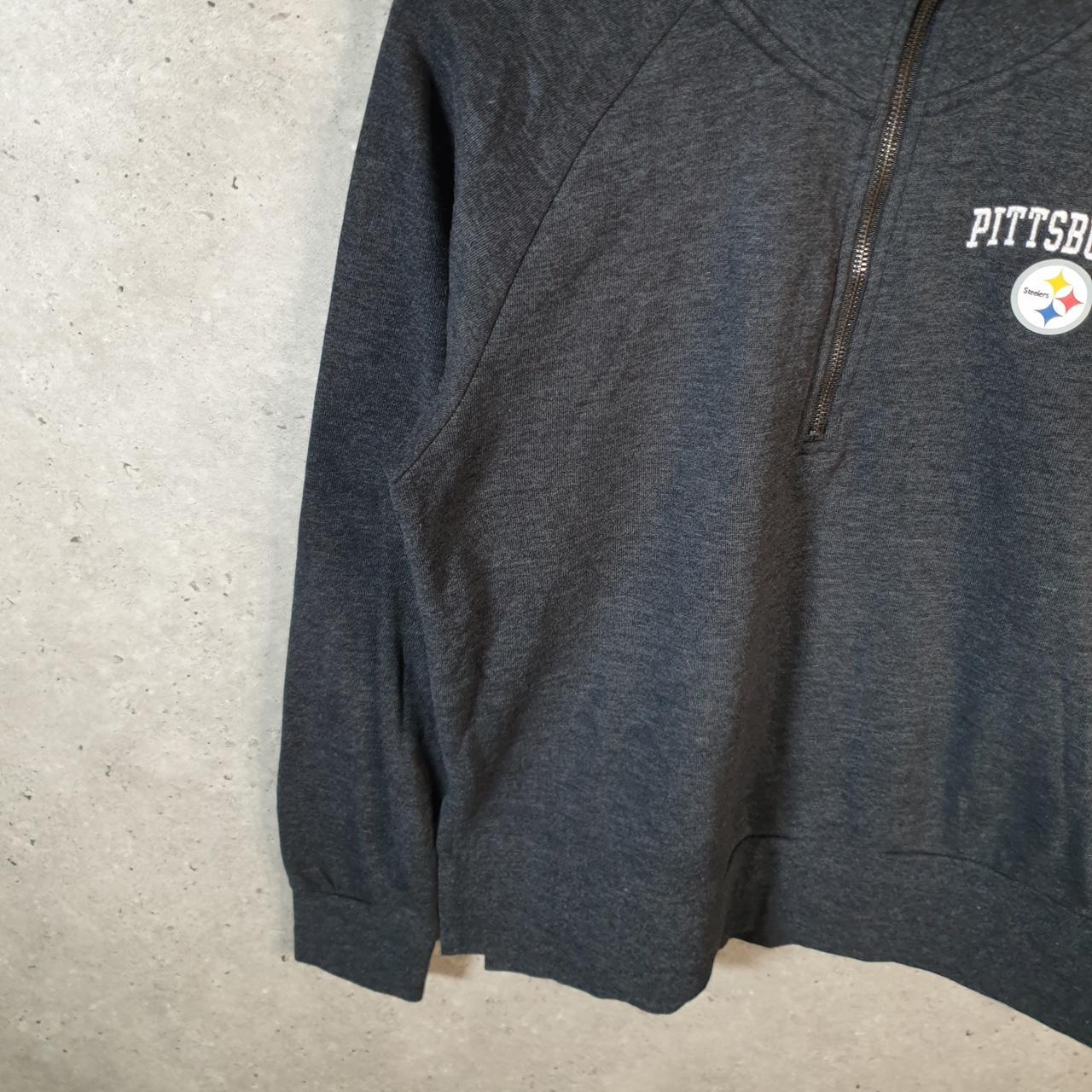 Vintage NFL Pittsburgh Steelers Sweatshirt 1/4 Zip Womens S Grey USA Pro Sport