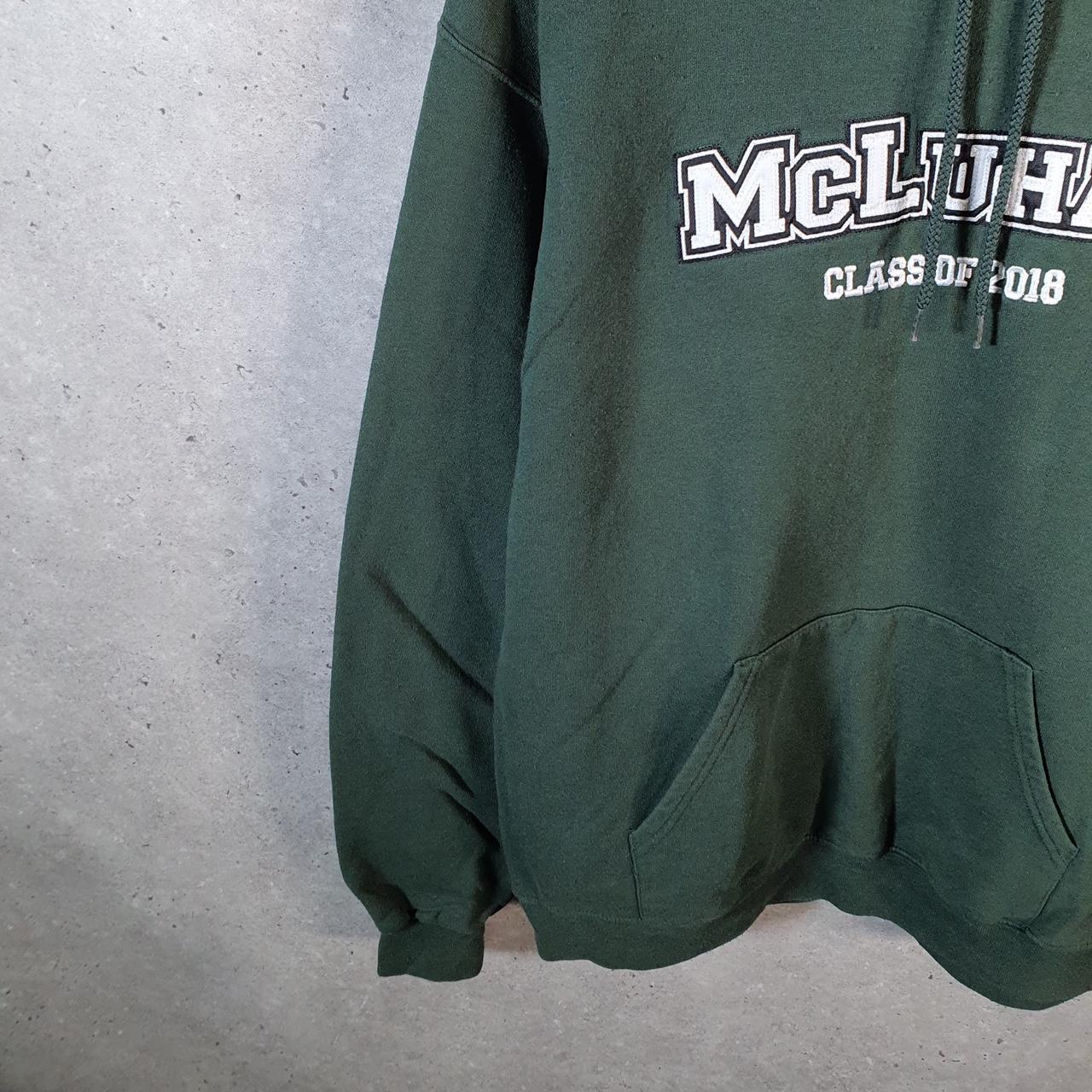 Vintage Champion Hoodie Men’s Medium Green Pro Sport Pullover McLuhan Class 2018