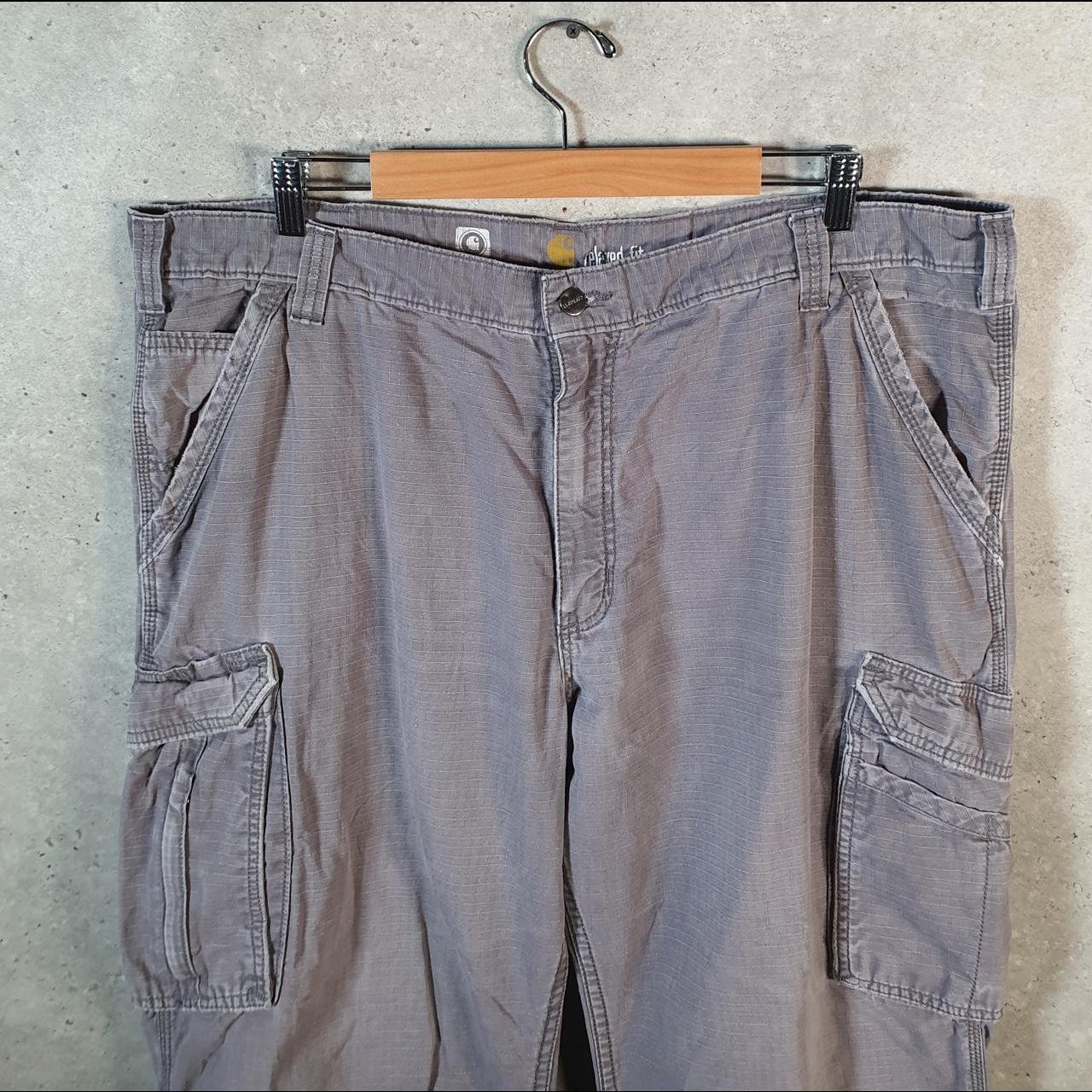 Vintage Carhartt Carpenter Trousers Mens W42 L32 Grey Relaxed Fit Workwear