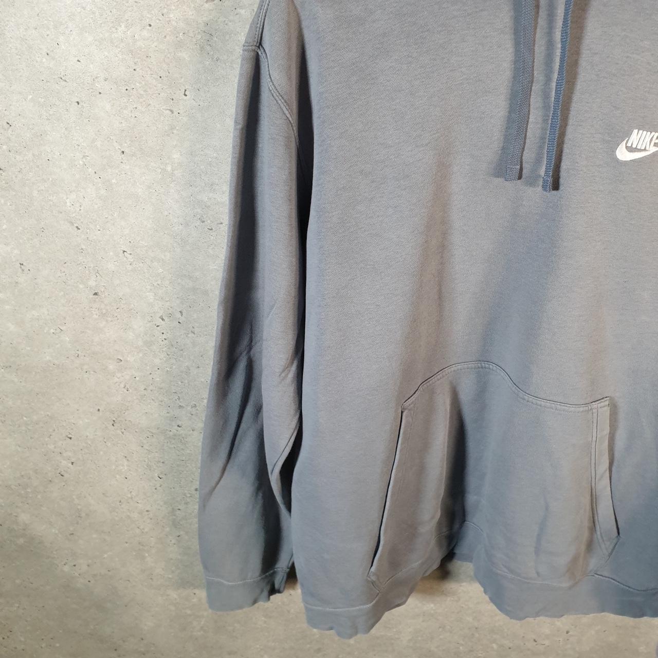 Vintage Nike Club Embroidered Hoodie Men’s XL Grey Swoosh Y2K Pullover