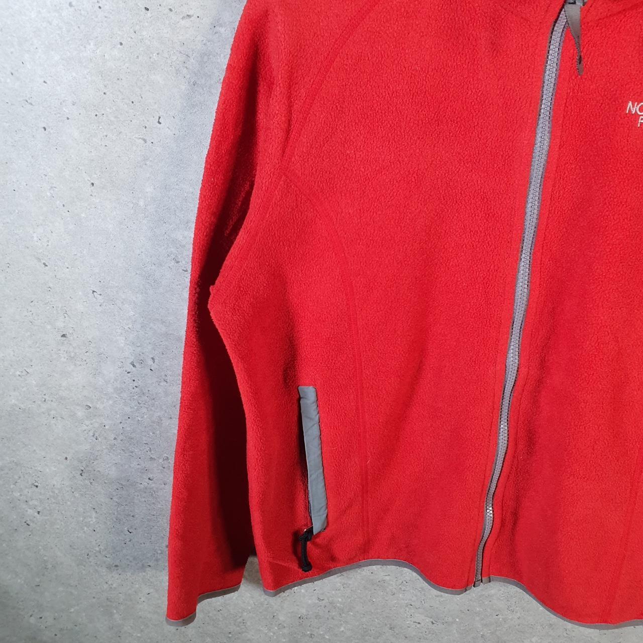 Vintage The North Face TNF Teddy Fleece Sweatshirt  Womens Medium Red Full Zip Logo