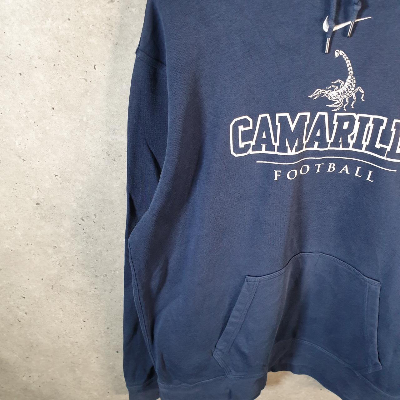 Vintage Nike Centre Swoosh Camarillo Football Hoodie Men’s Large Navy Blue Swoosh