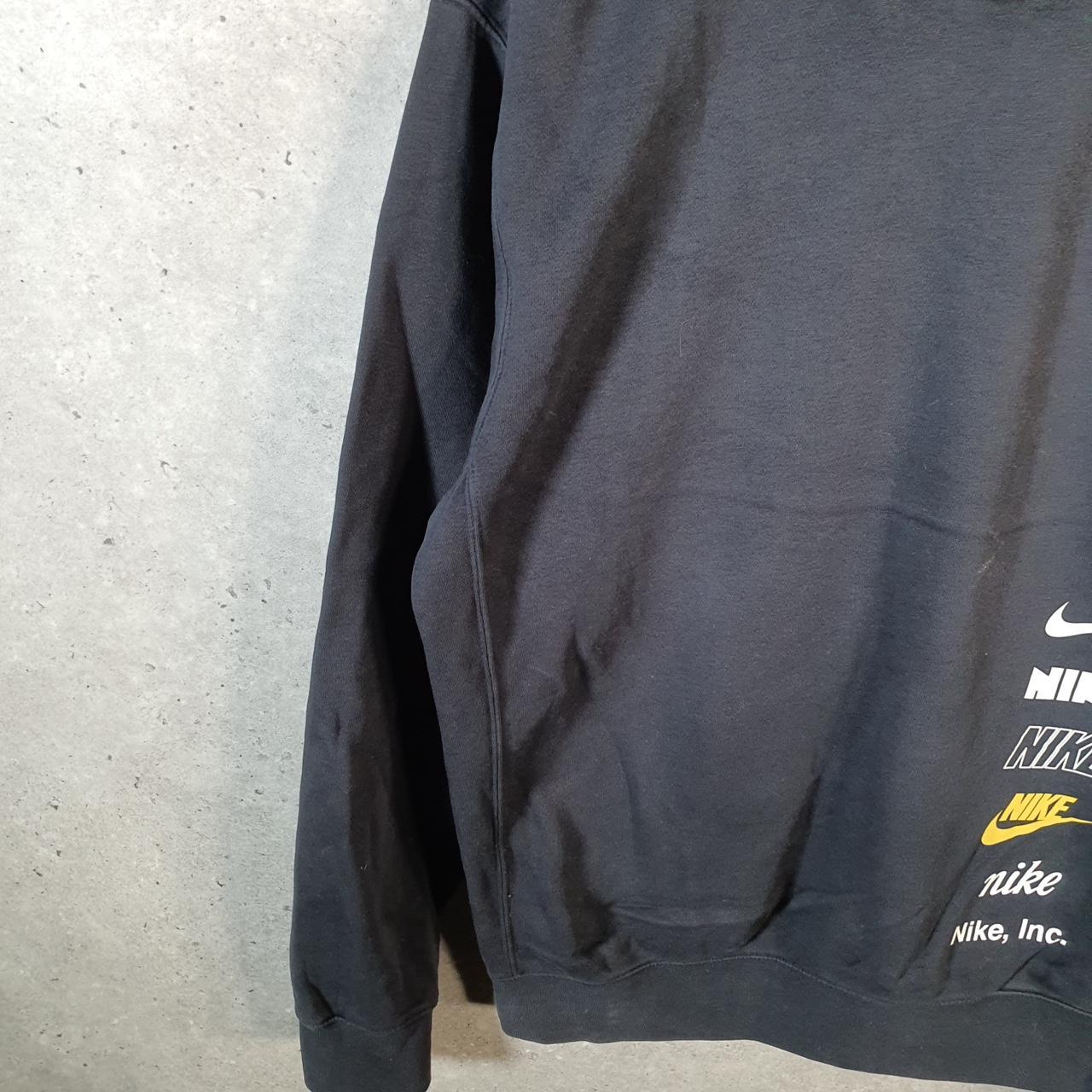 Vintage Nike Club Spellout Hoodie Men’s Small Black Swoosh Y2K Pullover