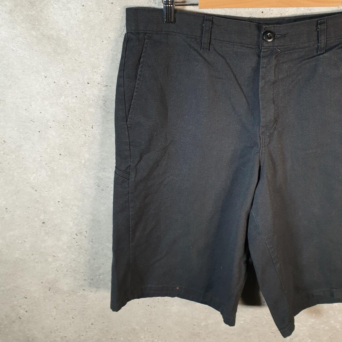 Vintage Dickies Baggy Chino Shorts Jorts Cargo Mens W36 Black Relaxed Fit