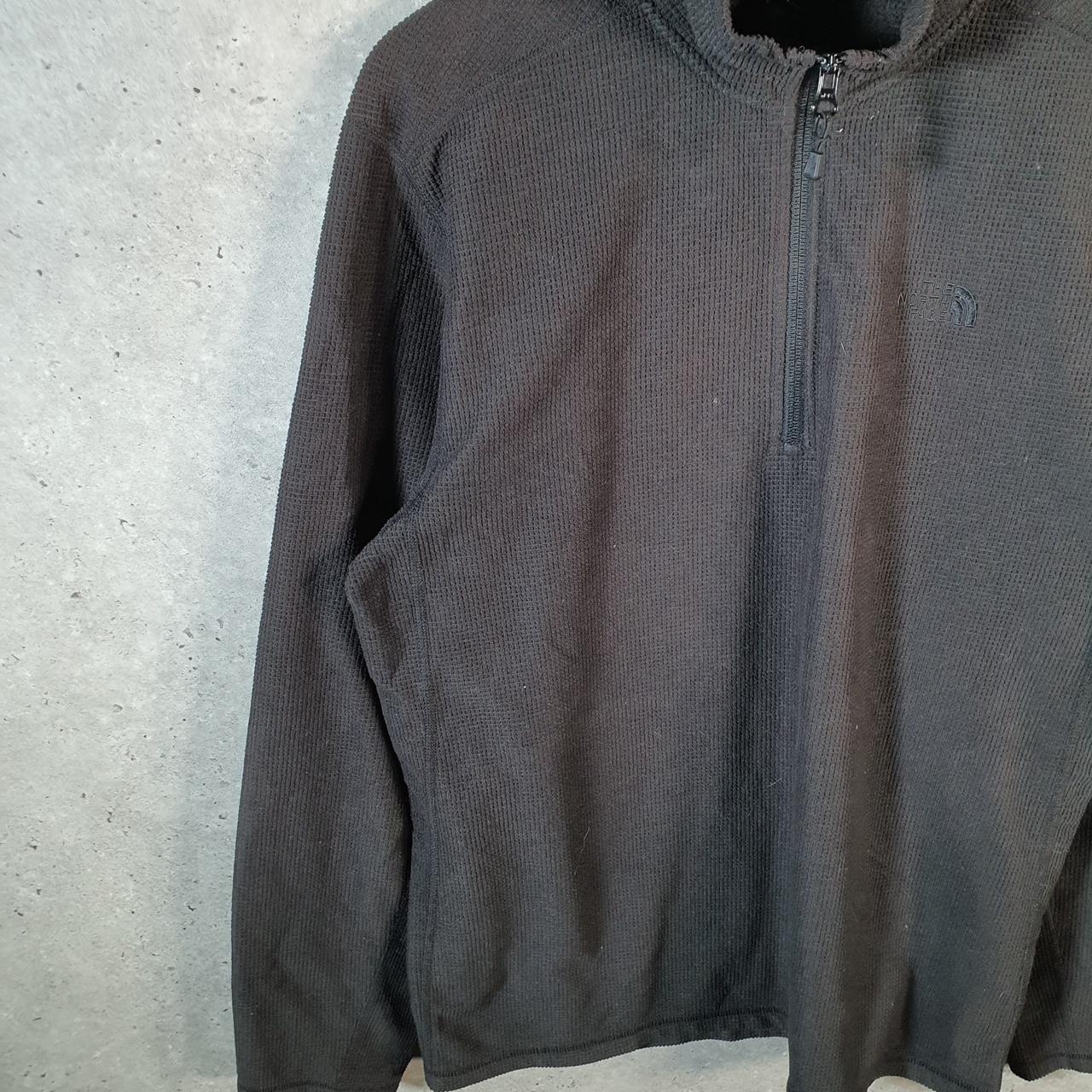 Vintage The North Face TNF Teddy Fleece Sweatshirt Mens Large 1/4 Zip Black Logo