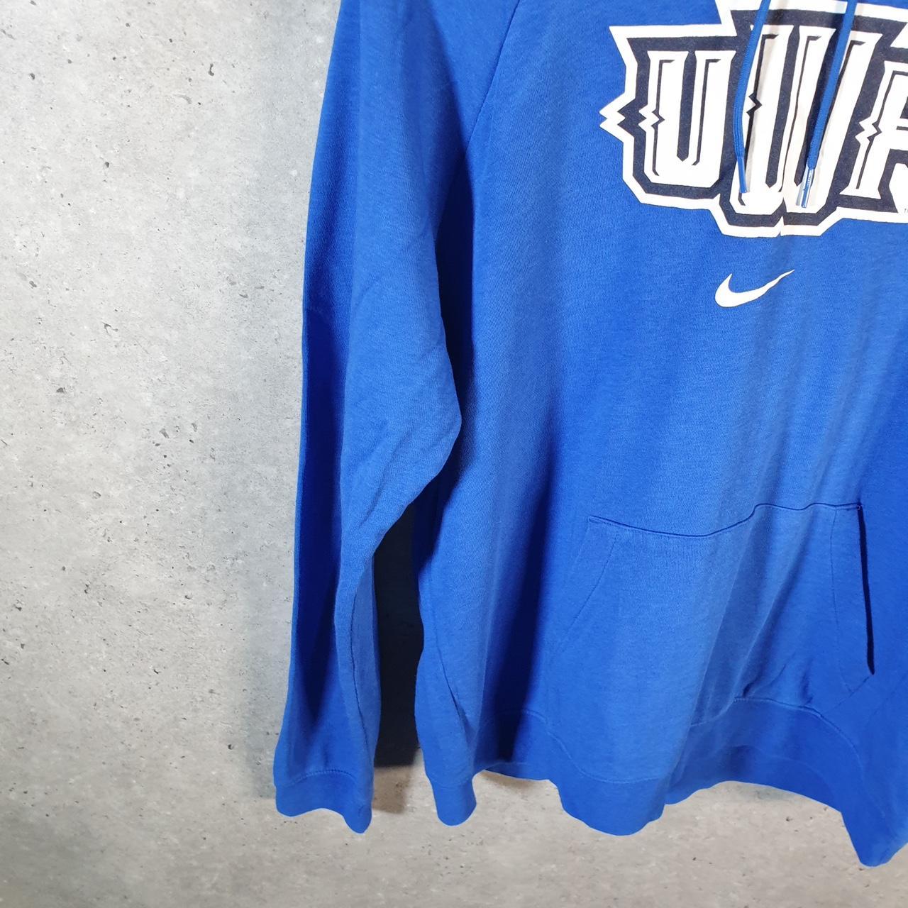 Vintage Nike Centre Swoosh UWF Hoodie Men’s Large Blue Swoosh Y2K