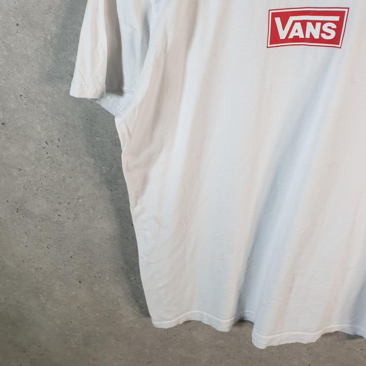 Vintage Vans Off the Wall Spellout T Shirt Men’s Large White Classic Fit Athletic Casual