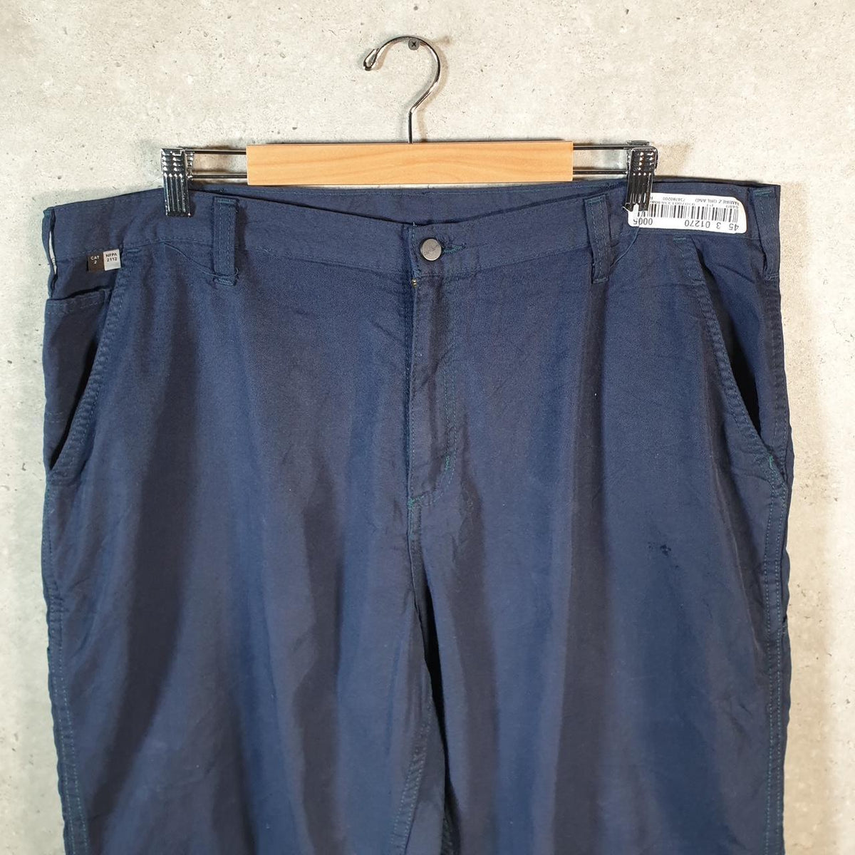 Vintage Carhartt FR Carpenter Trousers Mens W40 L28 Navy Blue Relaxed Fit Workwear USA