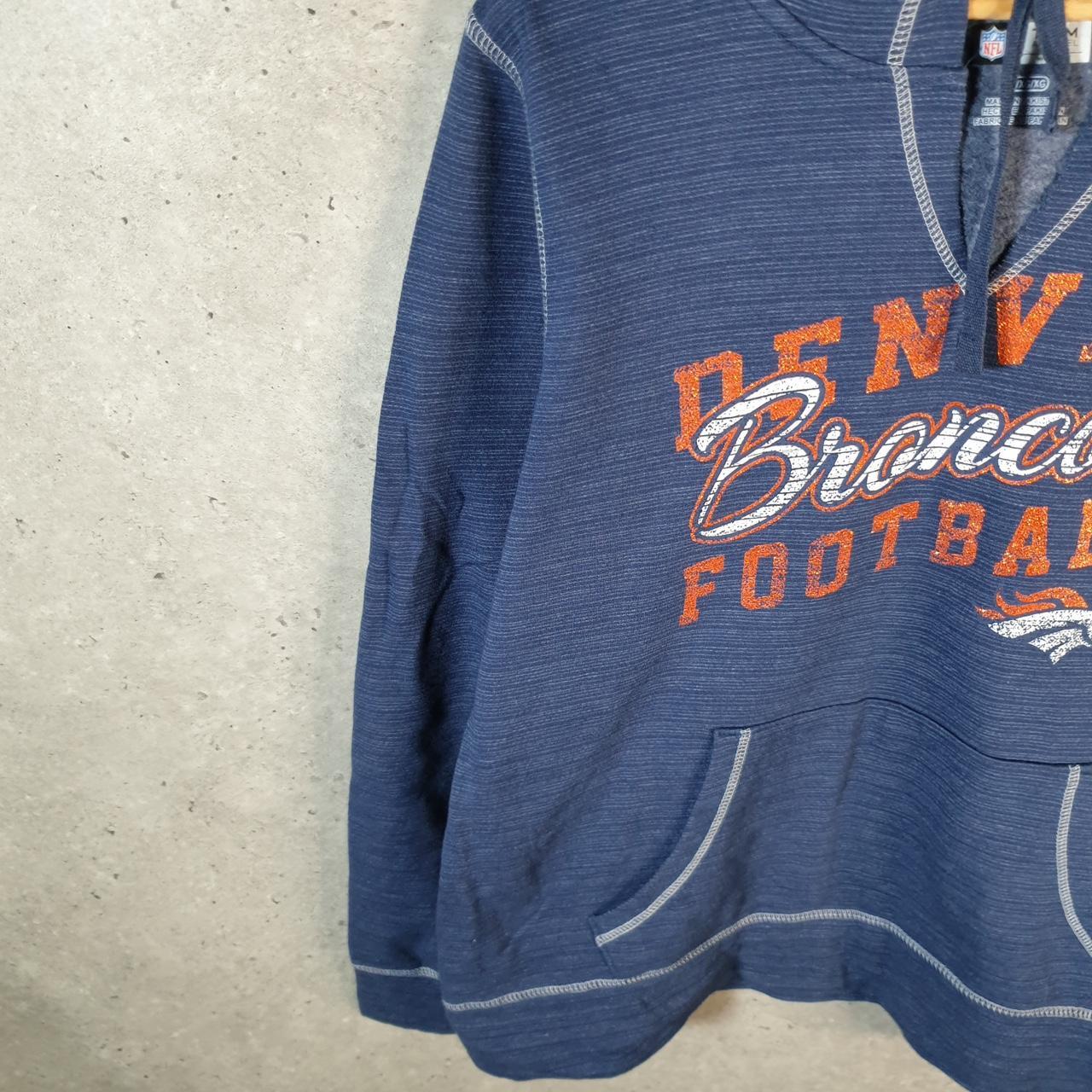 Vintage NFL Denver Broncos Hoodie Womens XL Blue Pullover USA Pro Sport