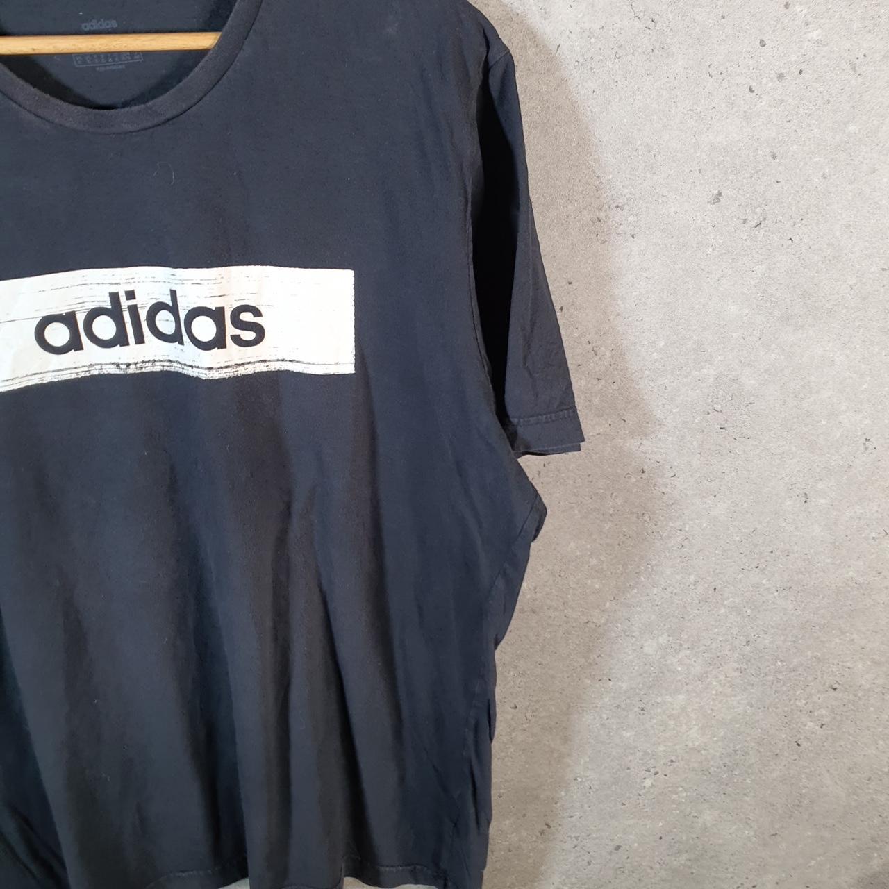 Vintage Adidas Spellout T Shirt Men’s XL Black Three Stripes Logo Athletic