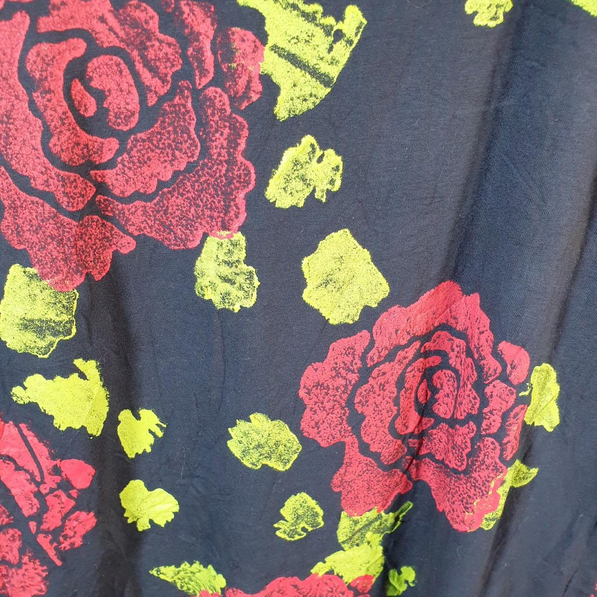 Vintage La Confetti Flowers Floral 90s Single Stitch T Shirt Men’s Medium Black