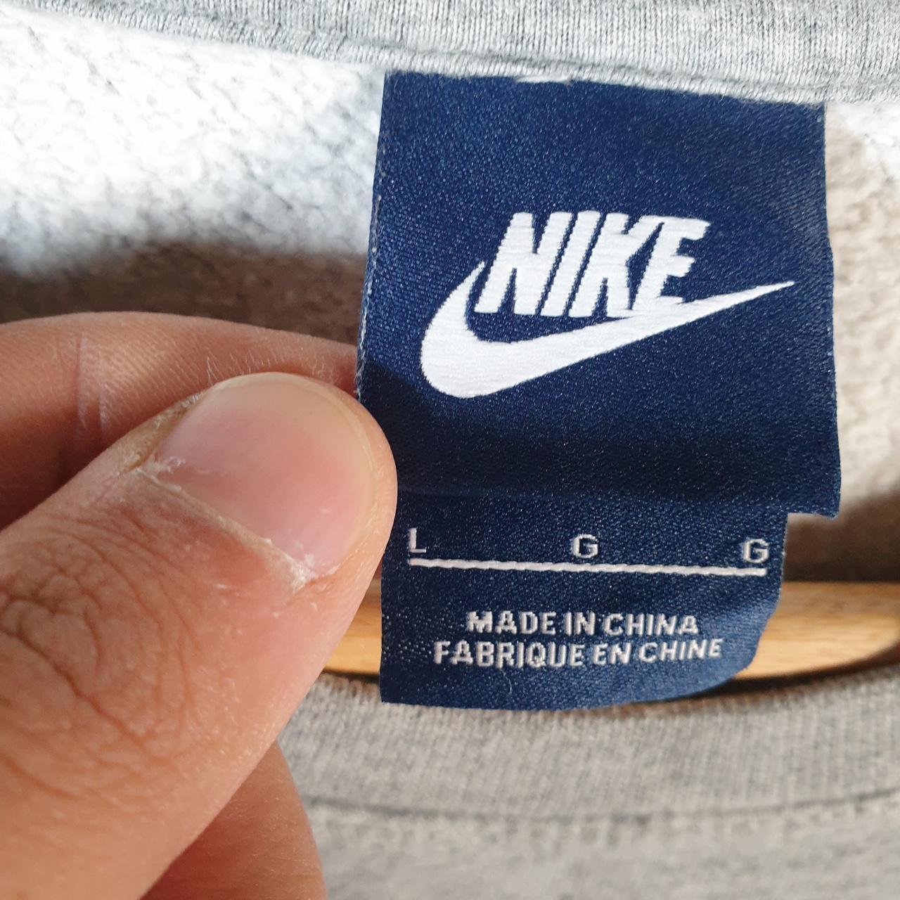 Vintage Nike Sweatshirt Mens Large Grey Single Swoosh Y2K Pullover Embroidered Logo