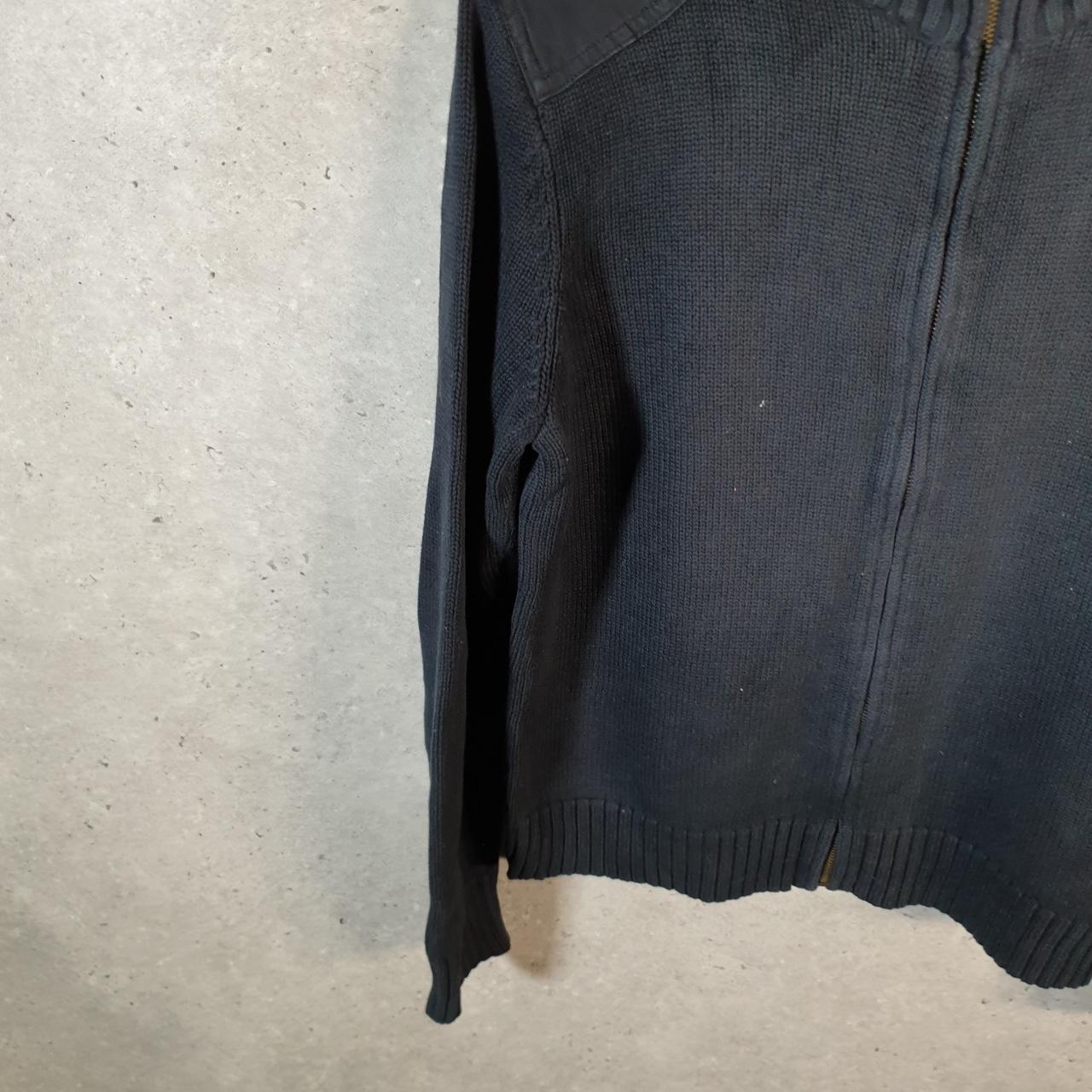 Vintage Ralph Lauren Polo Knit Sweater Womens XL Black Cotton Full Zip