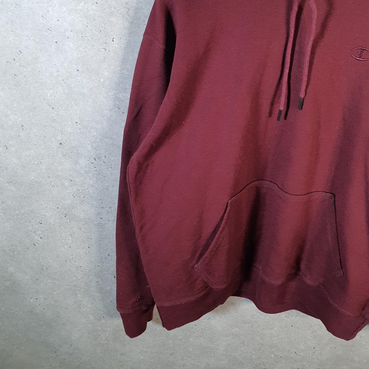 Vintage Champion Hoodie Men’s Large Burgundy USA Pullover Spellout Logo