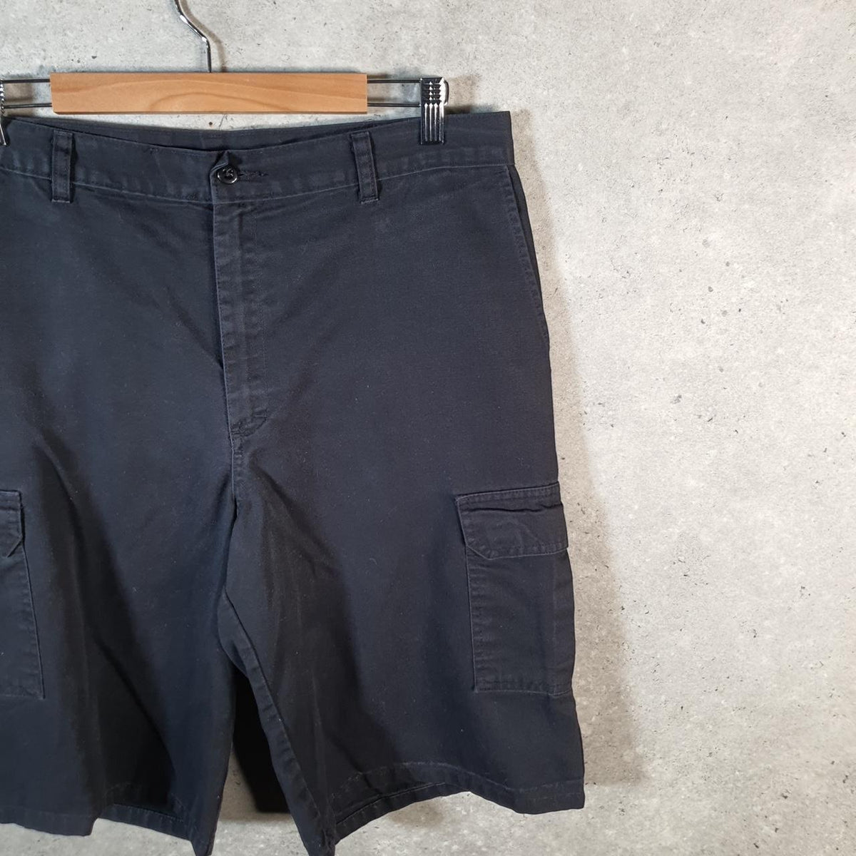 Vintage Dickies Baggy Chino Shorts Jorts Cargo Mens W36 Black Regular Fit
