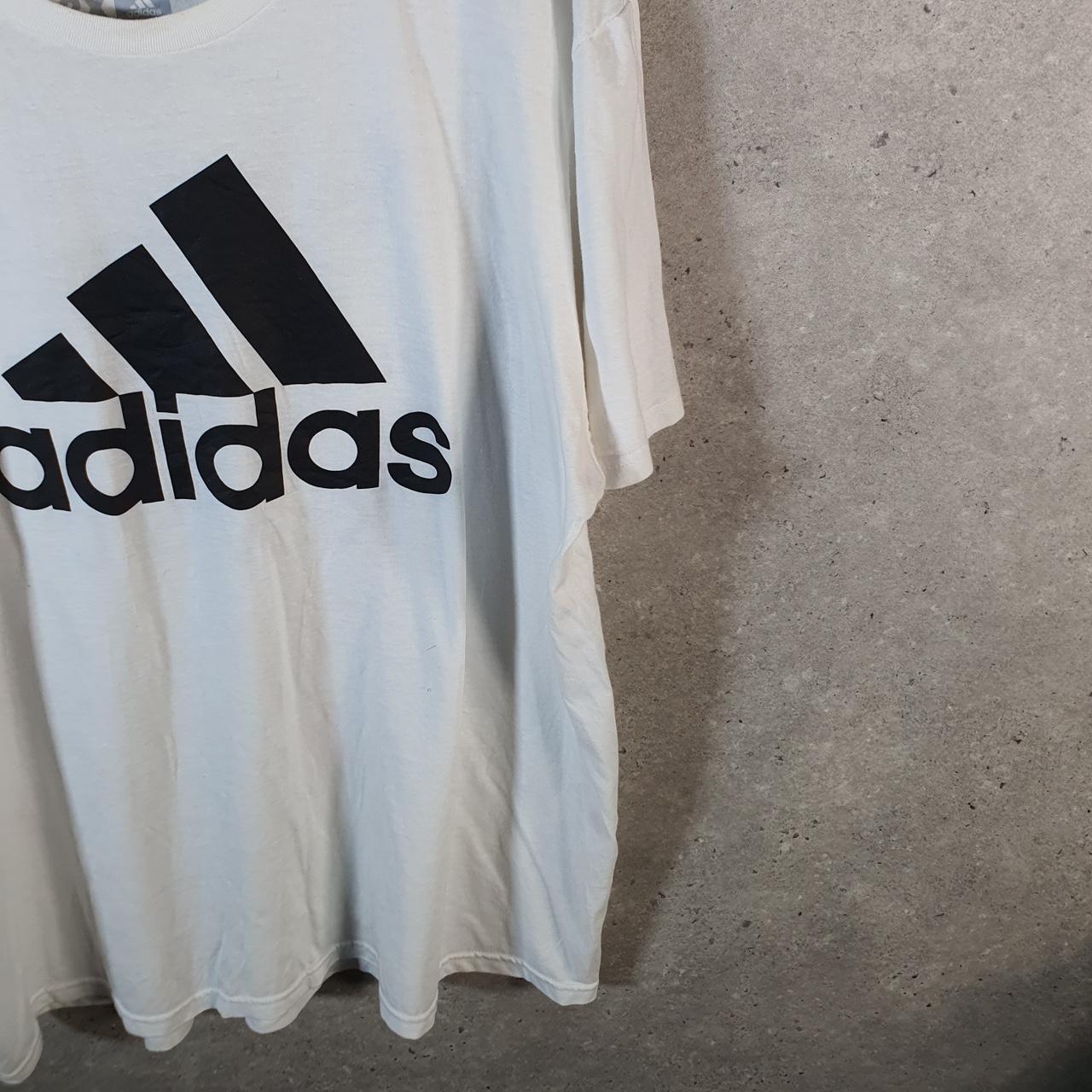 Vintage Adidas Go To Performance Tee T Shirt Men’s 2XL White Three Stripes Logo