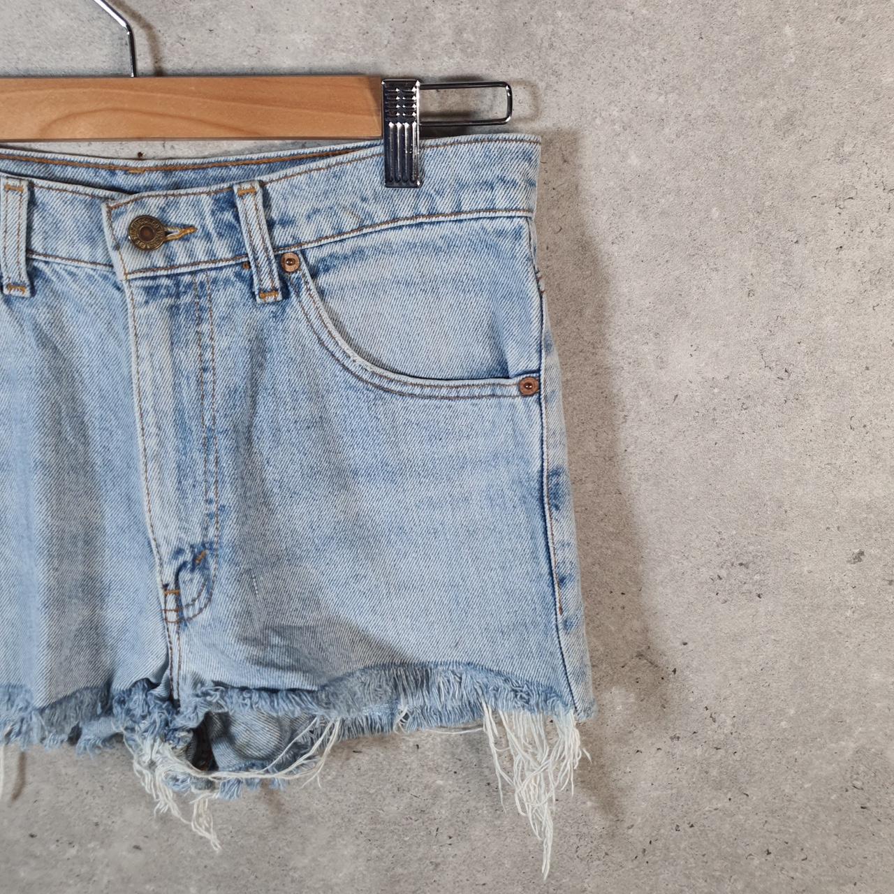 Vintage Levi’s Cut Off Baggy Shorts Jorts Cargo Womens W28 Blue Relaxed Denim