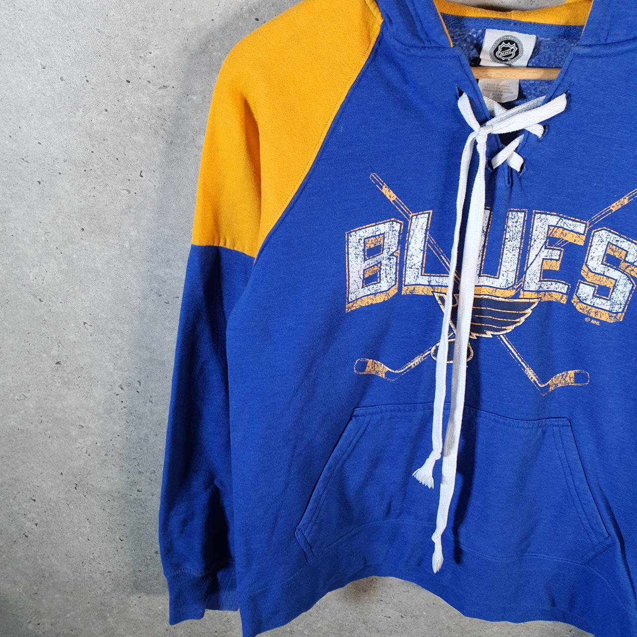 Vintage NHL St Louis Blues Hoodie Womens Medium Blue Pullover USA Pro Sport