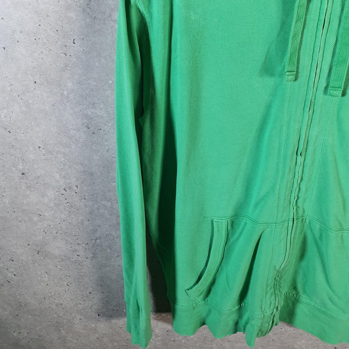 Vintage Ralph Lauren Polo Heavyweight Hoodie Womens Medium Green Cotton Full Zip Pony