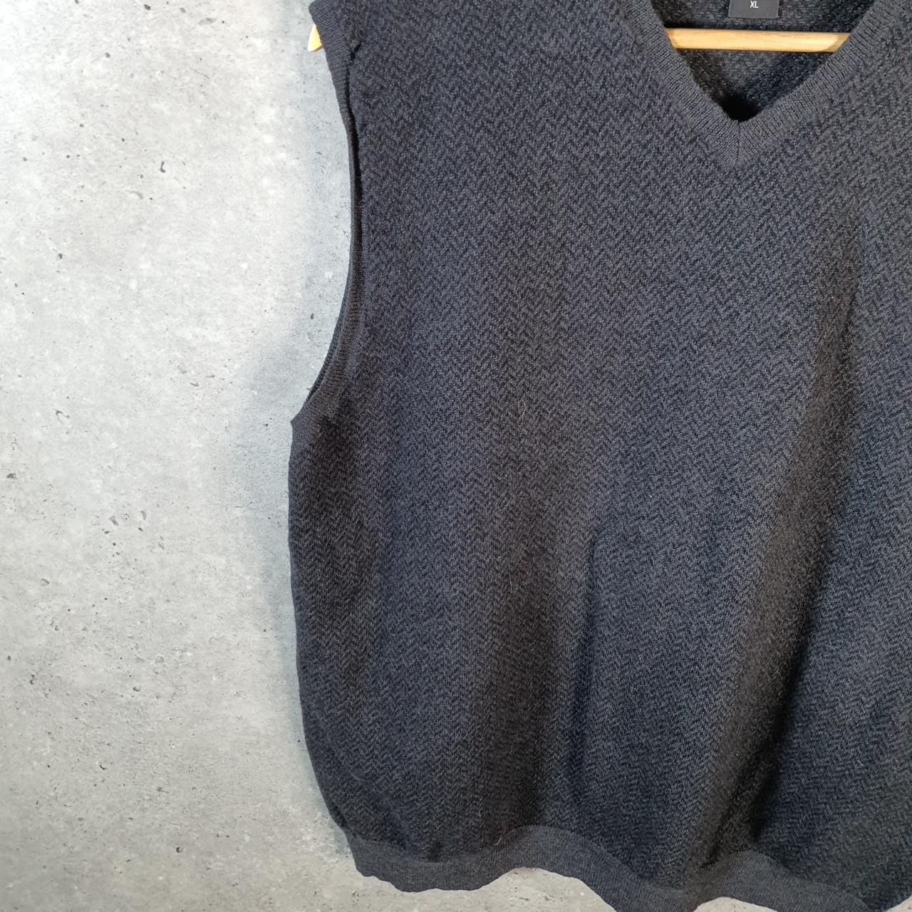 Vintage Eddie Bauer Knit Vest Womens XL Black Y2K Pullover Fine Italian Merino