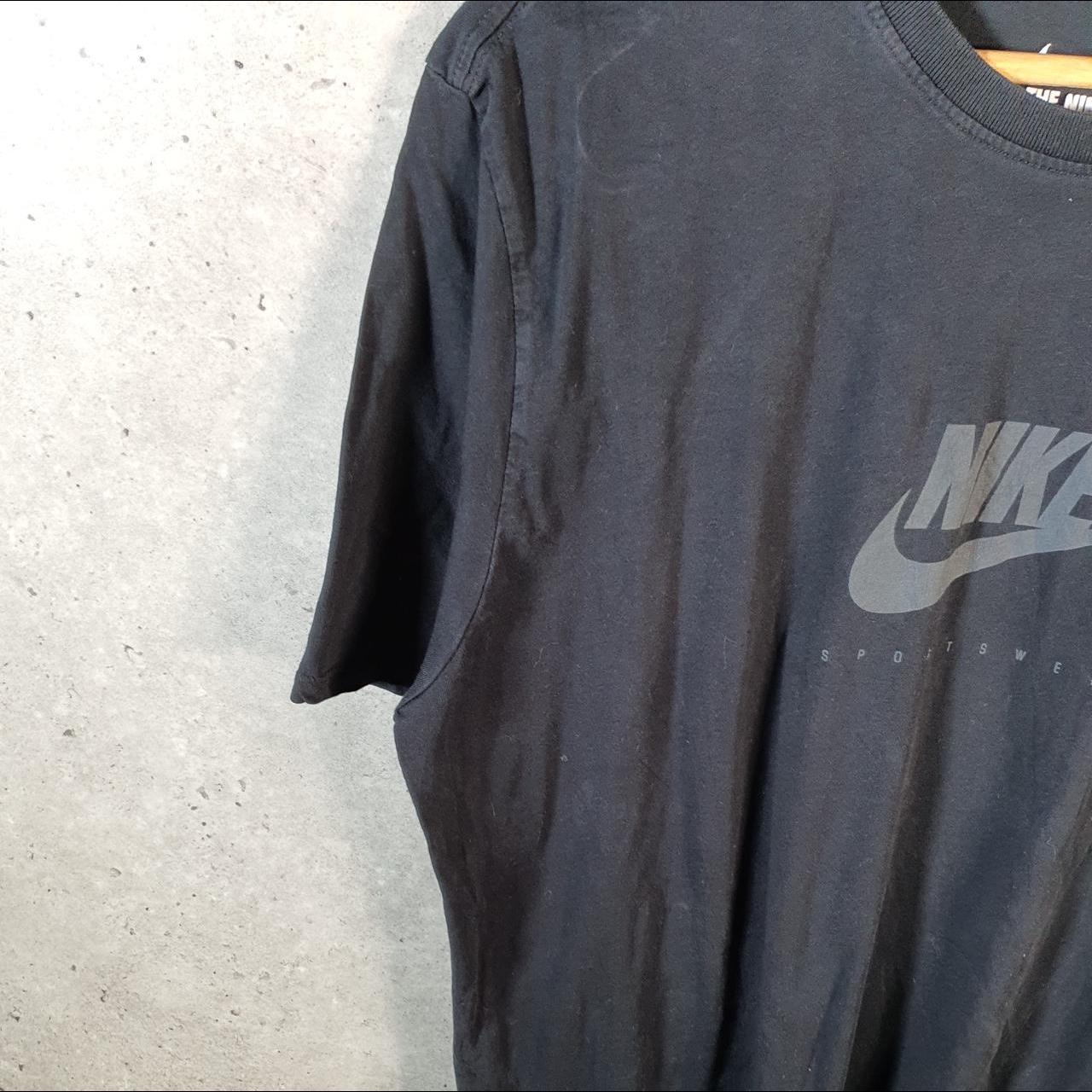 Vintage Nike Club Spellout Graphic T Shirt Men’s XL Black Swoosh Athletic