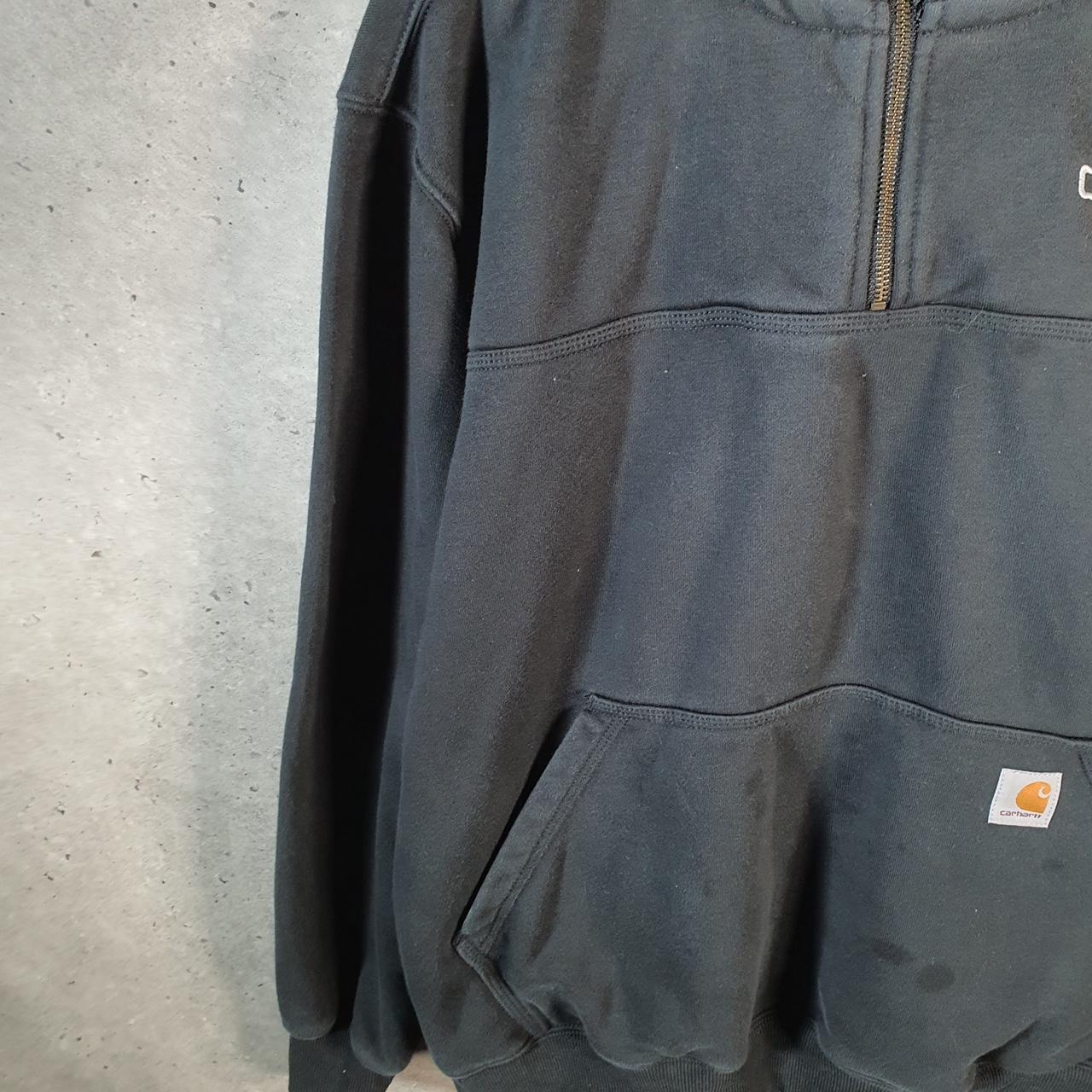 Vintage Carhartt Rain Defender Hoodie Men’s Large Black 1/4 Zip Pullover Blank USA Loose Fit