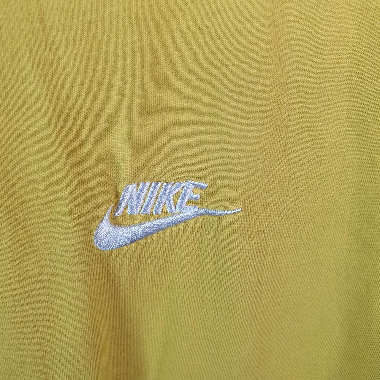 Vintage Nike Club T Shirt Men’s XL Yellow Embroidered Swoosh Logo Athletic Big Fish Vintage