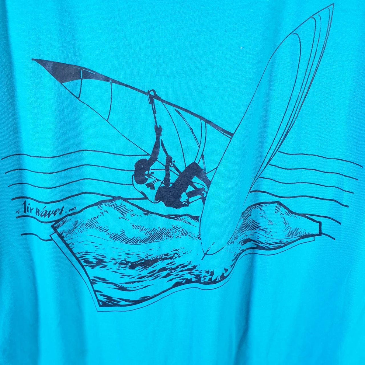 Vintage Airwaves 1983 Surfing Single Stitch T Shirt Men’s Small Blue C8940