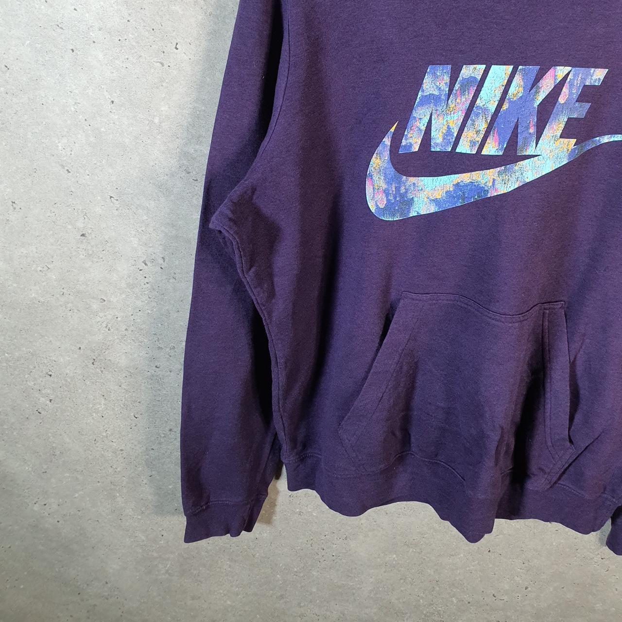 Vintage Nike Club Hoodie Womens XL Purple Swoosh Y2K Pullover Logo