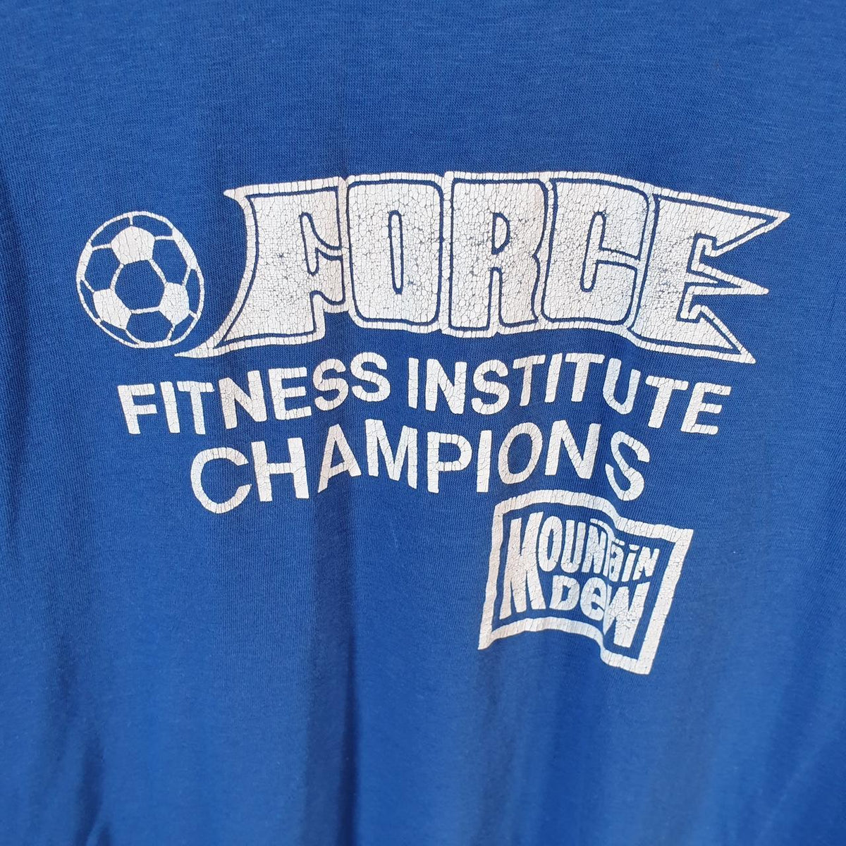 Vintage Vietnam Force Fitness champions USA Single Stitch T Shirt Men’s Small Blue C8107