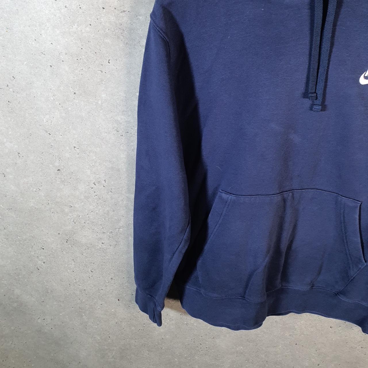 Vintage Nike Club Embroidered Hoodie Men’s Medium Navy Blue Swoosh Y2K Pullover