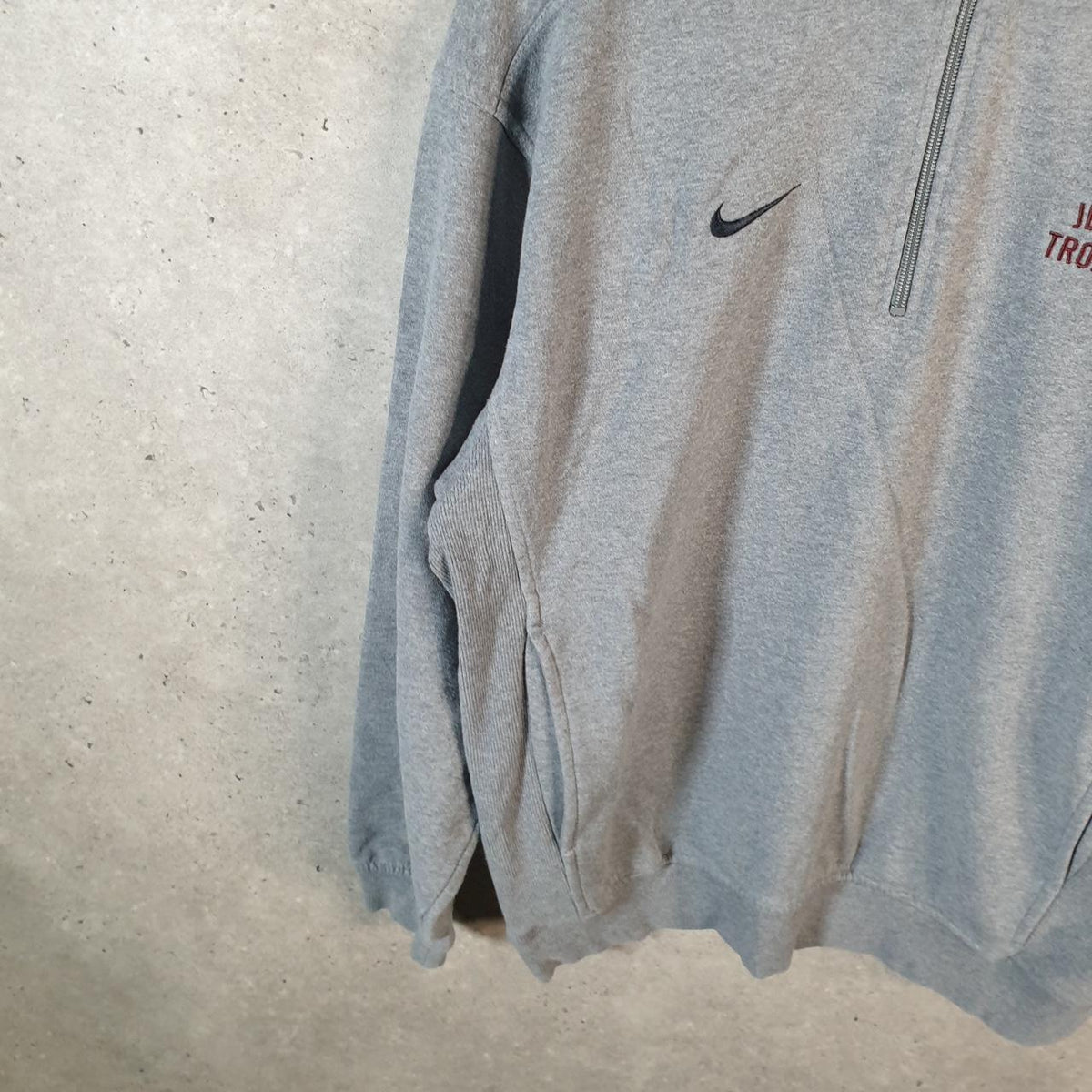 Vintage Nike 1/4 Zip Embroidered Sweatshirt Men’s Small Grey Swoosh Y2K Pullover