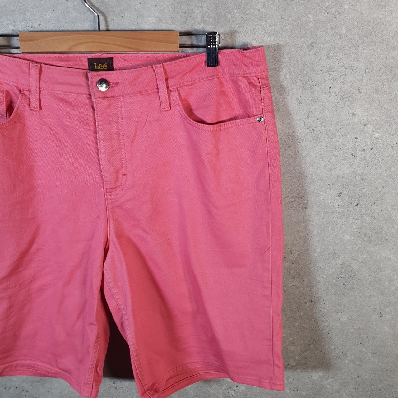 Vintage Lee Baggy Shorts Jorts Cargo Womens W38 Pink Relaxed Cargo