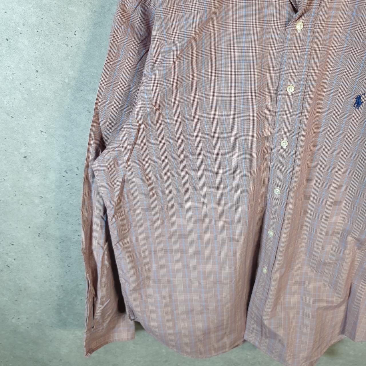 Vintage Ralph Lauren Button Down Shirt Men’s XL Pink Checkered Classic Fit Pony Cotton