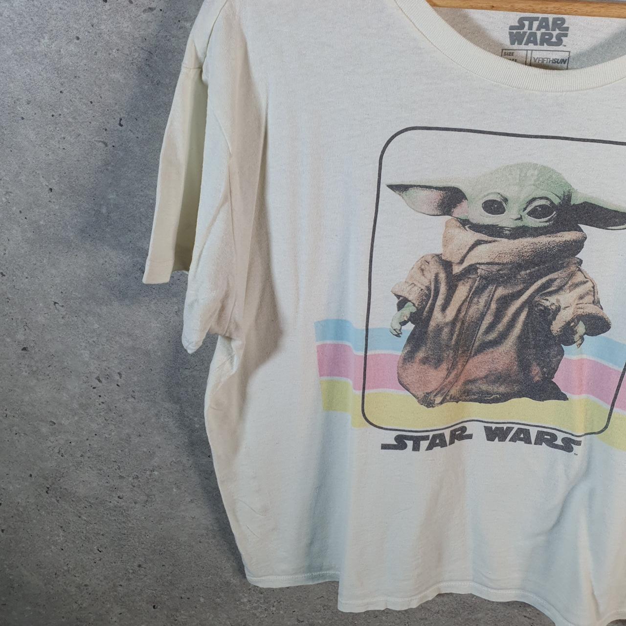 Vintage Star Wars Yoda T Shirt Shirt Womens 2XL White Logo Graphic Spellout