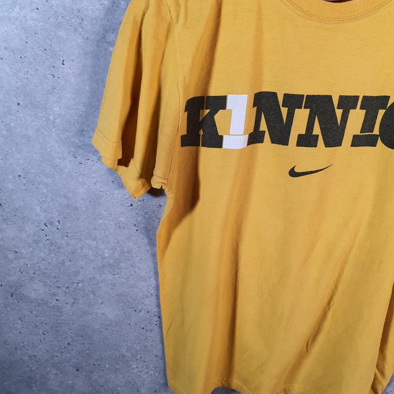 Vintage Nike Kinnick T Shirt Men’s Small Yellow Logo Centre Swoosh Athletic