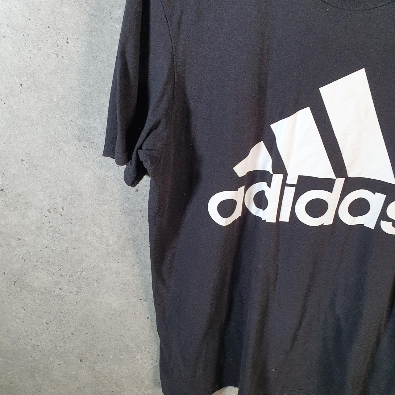 Vintage Adidas Go Tee Performance T Shirt Shirt Men’s Medium Black Three Stripes Logo Athletic