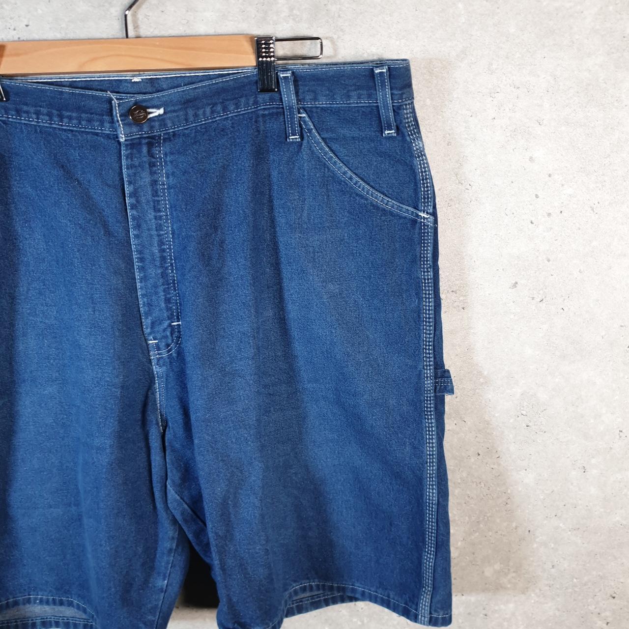 Vintage Dickies Baggy Denim Jean Shorts Jorts Cargo Mens W42 Blue Loose Fit