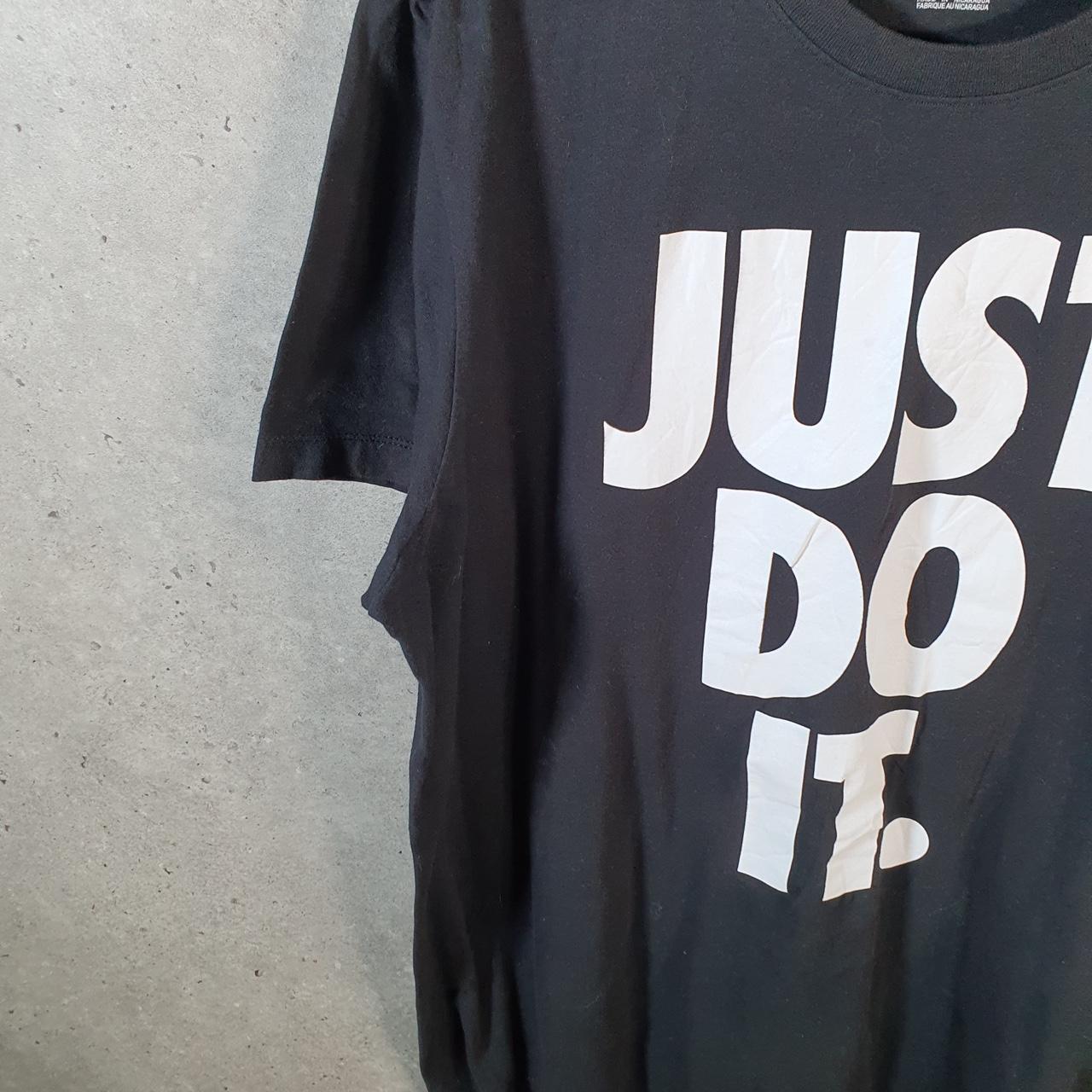 Vintage Nike Just Do It Spellout T Shirt Men’s XL Bladk Logo Swoosh Athletic