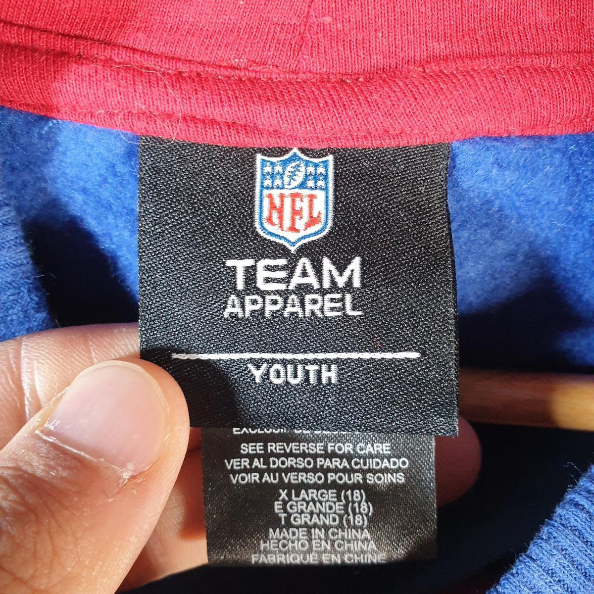Vintage NFL New York Giants Hoodie Youth XL Grey Pullover USA Pro Sport American Football