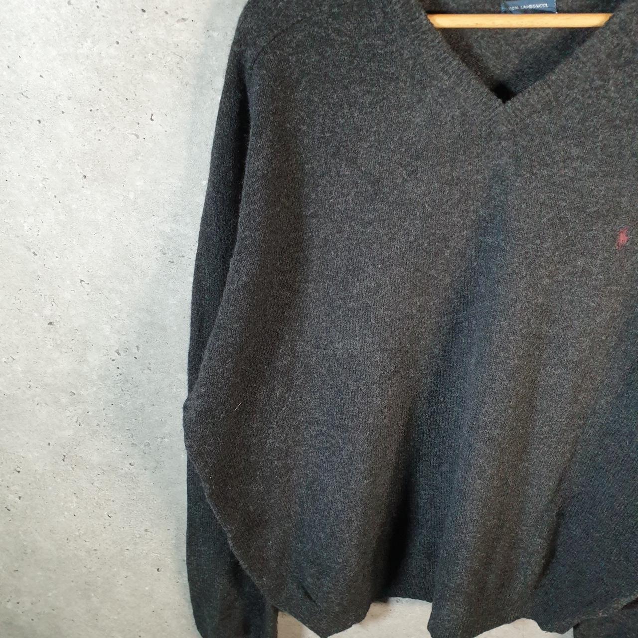 Vintage Ralph Lauren Polo Knit Lambswool Sweatshirt Men’s XL Grey Pullover Pony