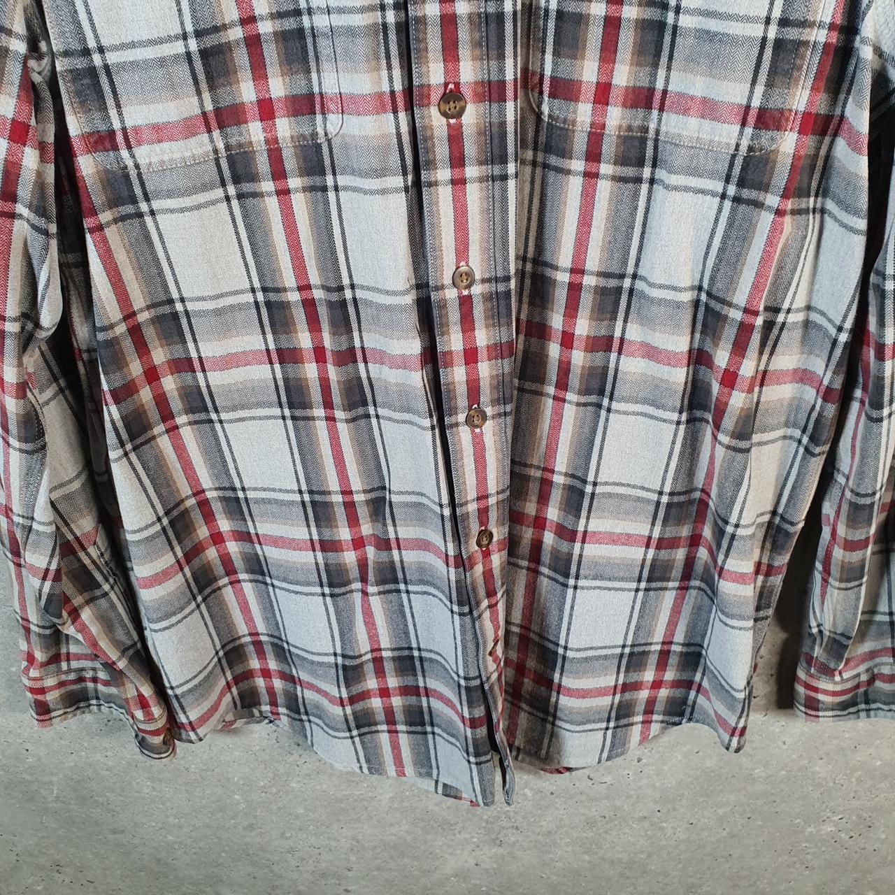 Vintage Carhartt Shirt Button Down Mens Large Grey Checkered Chore Utility Relaxed - Big Fish Vintage