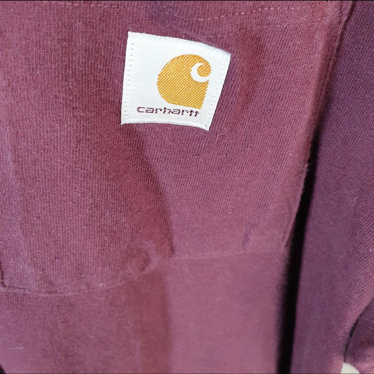 Vintage Carhartt Pocket T Shirt Men’s Medium Burgundy Red Workwear Chore Utility Original Fit C9328