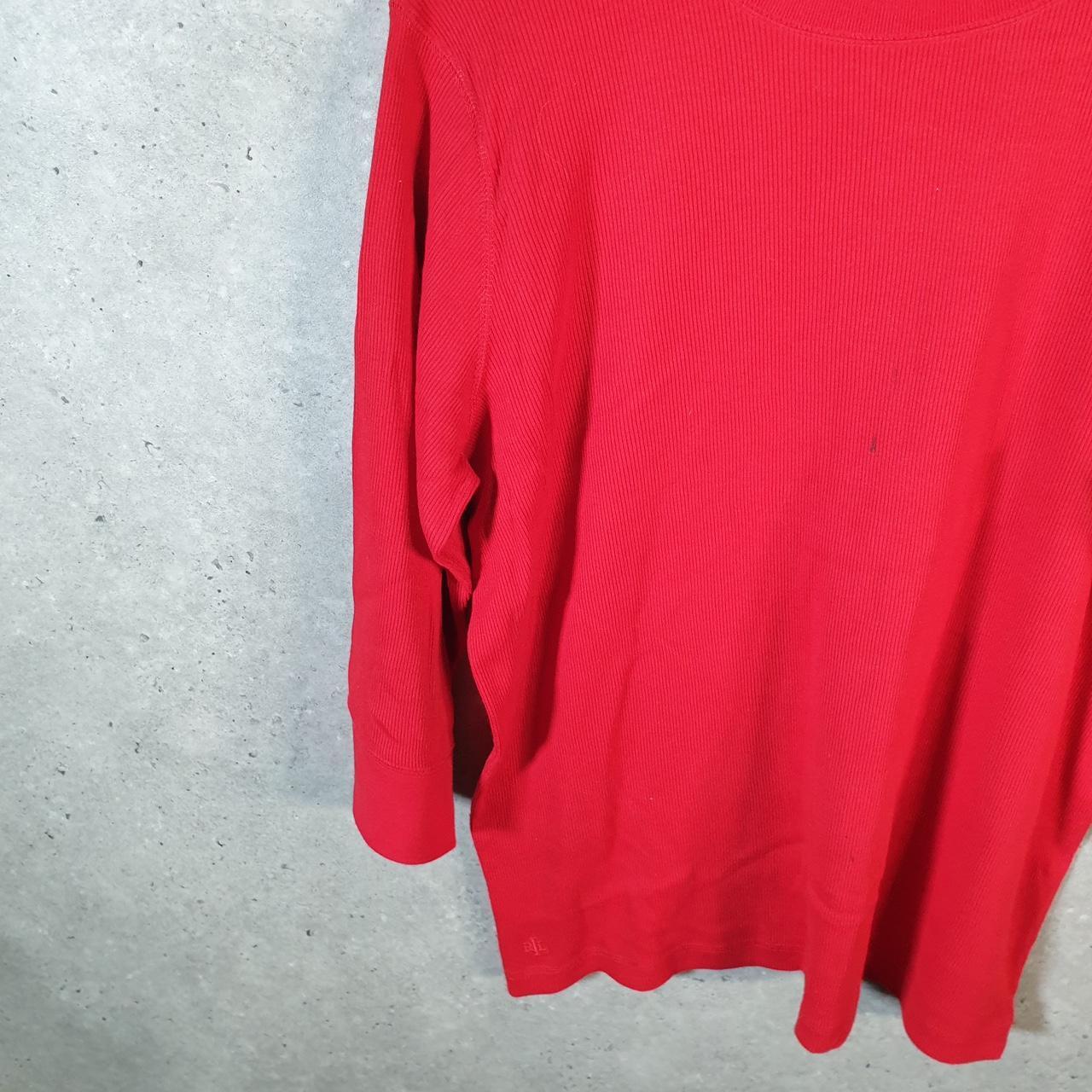 Vintage Ralph Lauren Polo Knit Sweater Womens 2XL Red Cotton Pullover