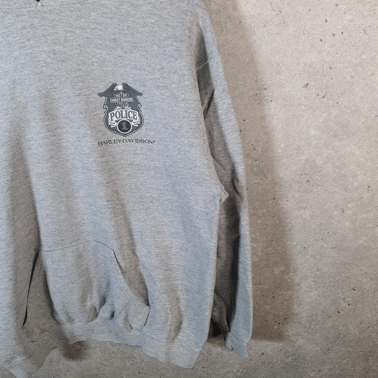 Vintage Harley Davidson Motorcycle Hoodie Mens Medium Grey Pullover USA