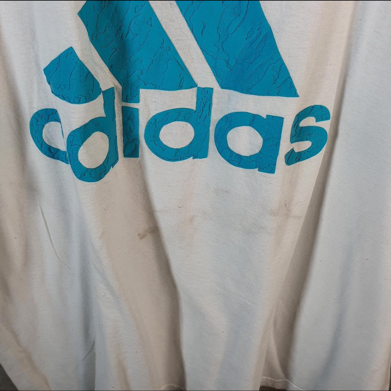 Vintage Adidas Go Tee T Shirt Men’s XL White Three Stripes Logo Athletic C9837