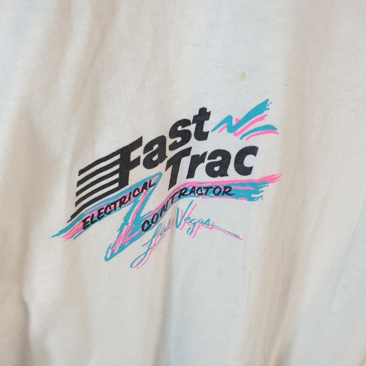 Vintage Anvil Fast Trac Las Vegas Graphic 90s USA Single Stitch T Shirt Men’s XL White