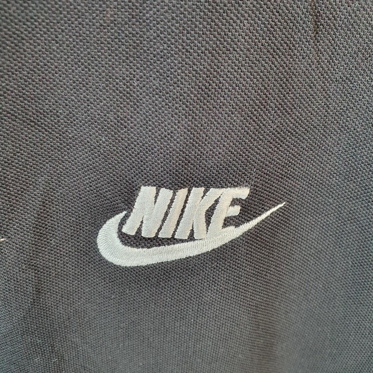 Vintage Nike Polo Shirt Shirt Men’s XL Black Embroidered Logo Athletic C9586