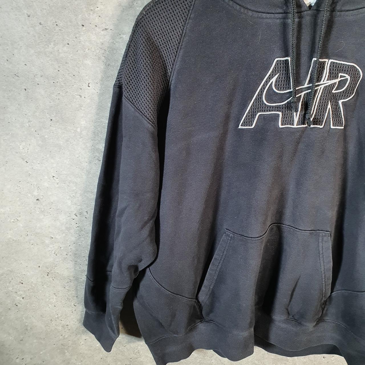 Vintage Nike Air Hoodie Men’s Medium Black Swoosh Y2K Pullover Logo