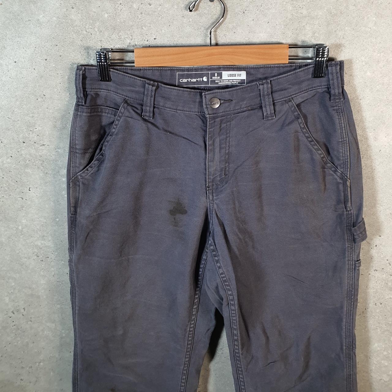 Vintage Carhartt Carpenter Trousers Womens W30 L30 Grey Relaxed Fit Workwear Thrashed
